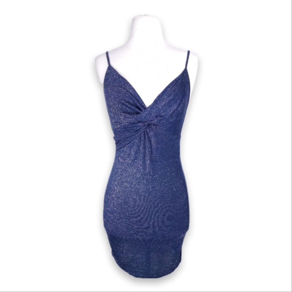 Shein Mini Dress Sleeveless Tank V-Cut Fitted Adjustable Women Sparkle Dress-L